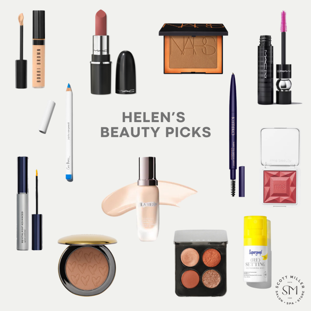 collage of beauty products, helen's picks