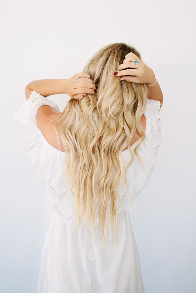 beachy wave, blonde highlight hair rochester best salon